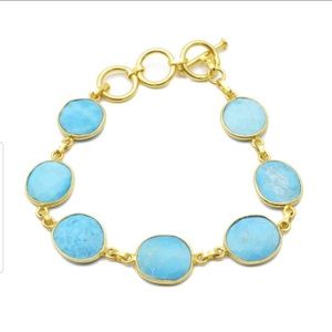Sterling Silver Turquoise Howlite Bracelet